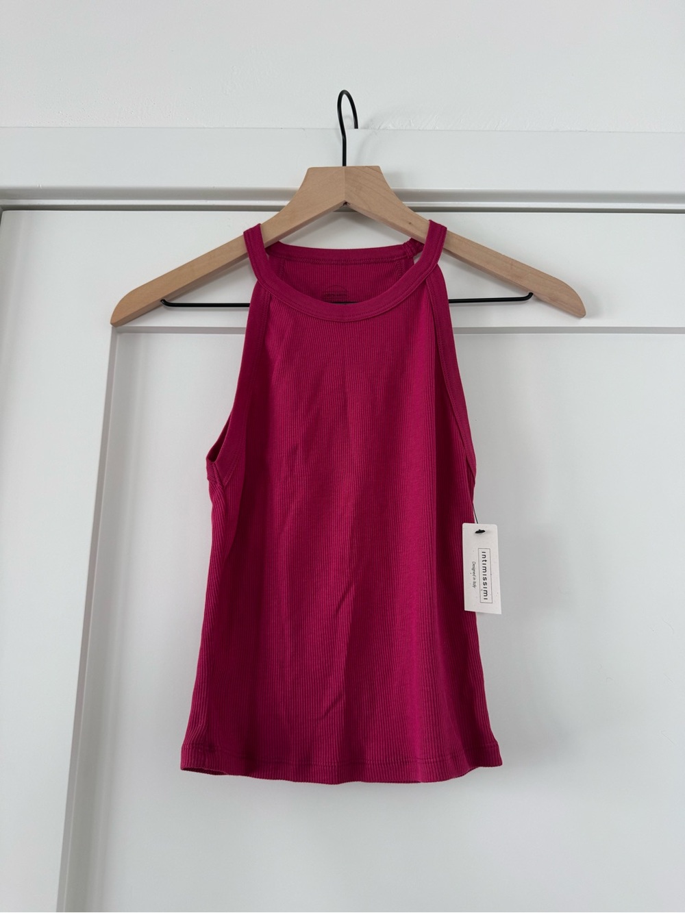 intimissimi Ribbed Halter Tank Top - Fuchsia